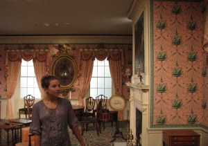 within a period room in pink