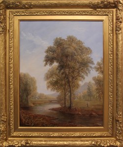 pastoral scene of the town of jackson(framed)