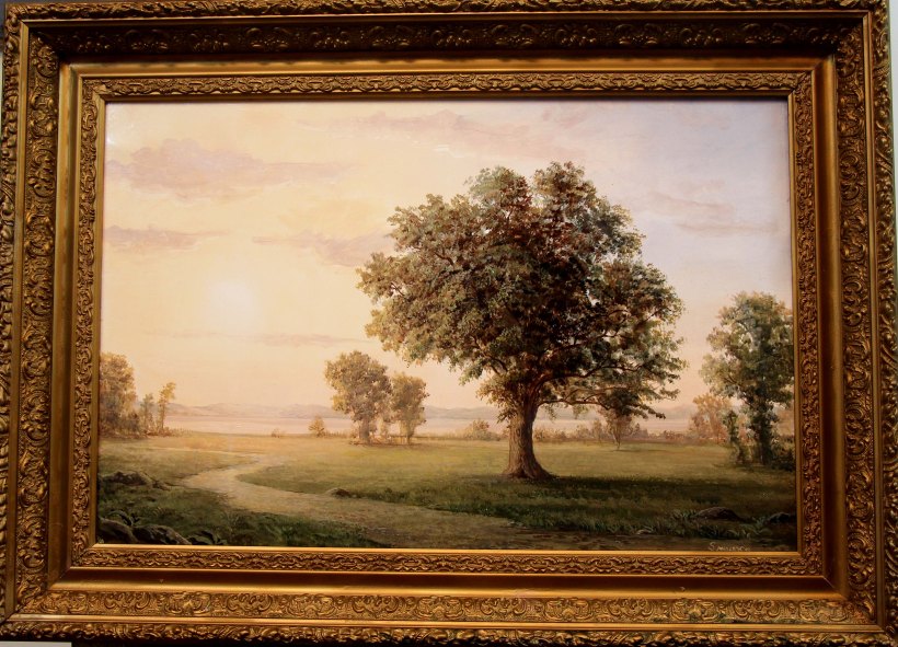 Sunrise on the banks of the Hudson River_14x24_oil on canvas