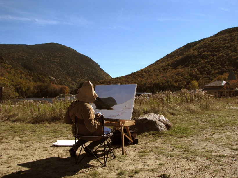 Lauren Sansaricq Painting in Crawford Notch