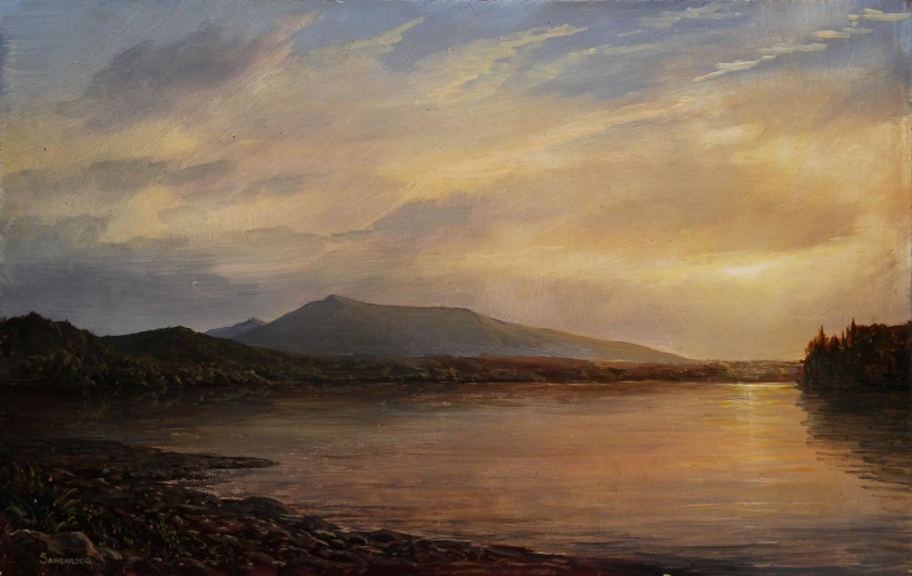 Lauren Sansaricq_ Scene in The Adirondacks, Saint Regis Lake, 9 x 14in. oil on panel_web